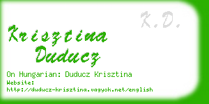 krisztina duducz business card